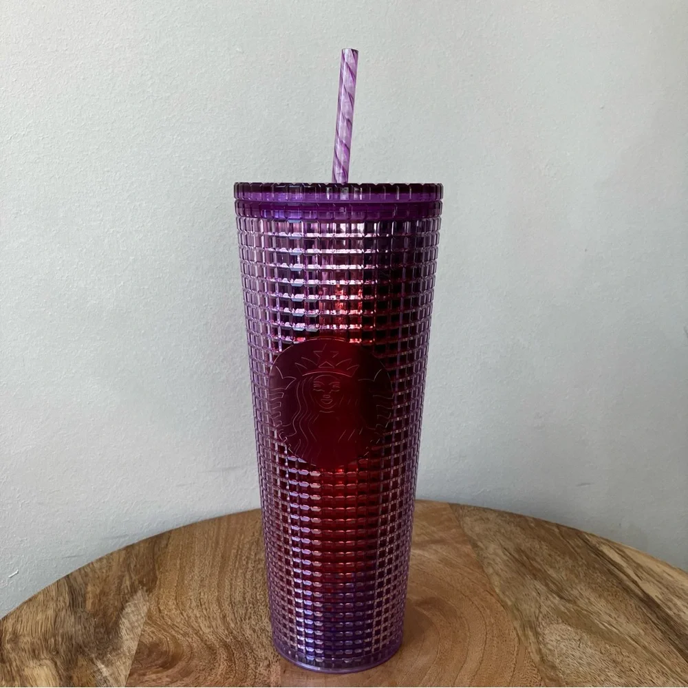 Starbucks | 2021 Summer Purple and Red Grid Kaleidoscope 24 oz Venti Tumbler